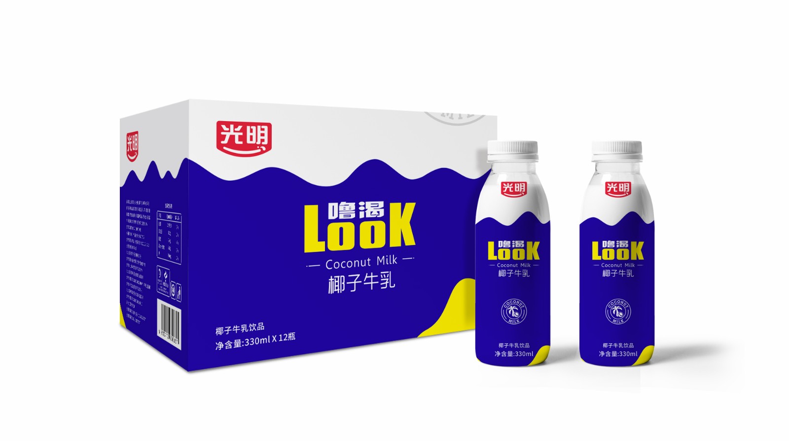 光明look椰子牛乳飲品包裝設(shè)計(圖6)